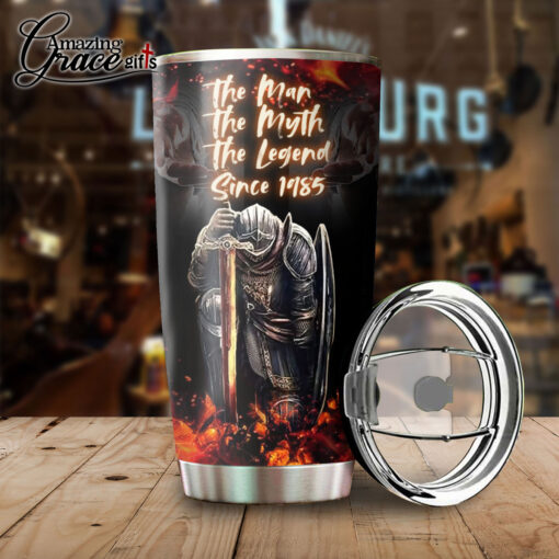 Faith Over Fear The Man The Myth The Legend - Stainless Steel Tumbler 20oz - Image 4