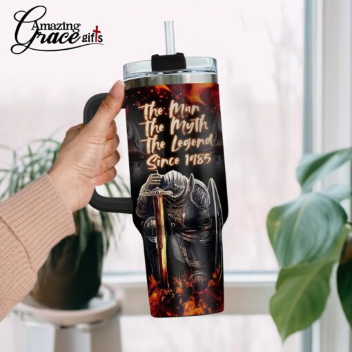 Faith Over Fear The Man The Myth The Legend - Stainless Steel Tumbler 40oz - Image 2
