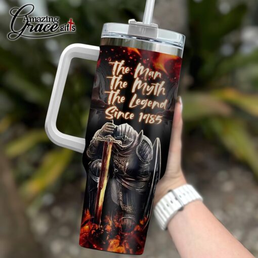 Faith Over Fear The Man The Myth The Legend - Stainless Steel Tumbler 40oz - Image 4