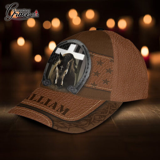 Horse American Flag Faith Christian - Classic Cap - Image 2