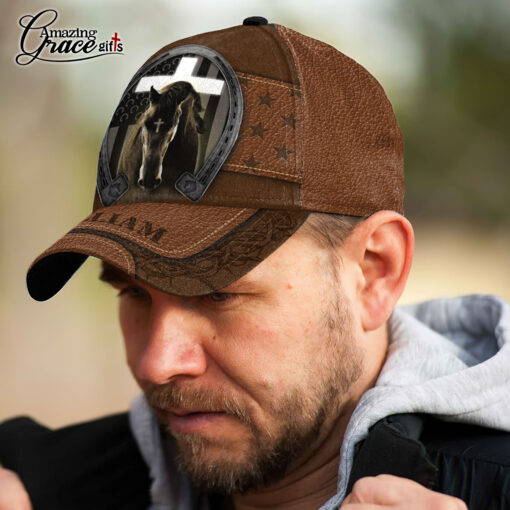 Horse American Flag Faith Christian - Classic Cap - Image 5