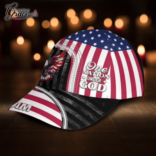 American Flag Eagle One Nation Under God - Classic Cap - Image 2