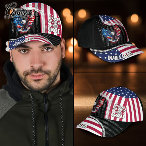 American Flag Eagle One Nation Under God - Classic Cap - Image 3