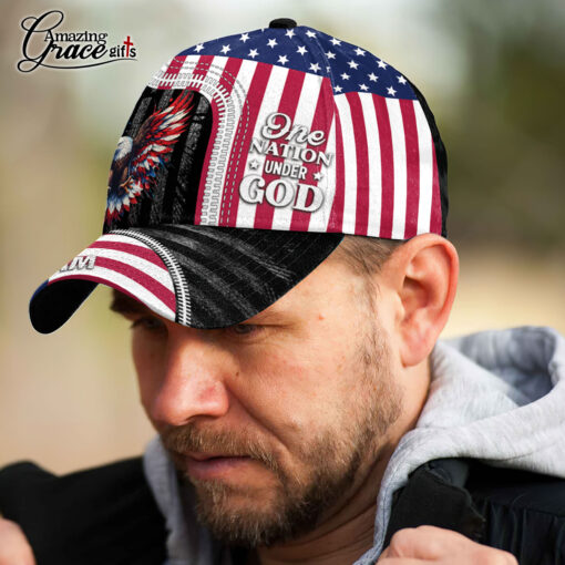 American Flag Eagle One Nation Under God - Classic Cap - Image 5