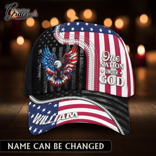 American Flag Eagle One Nation Under God - Classic Cap