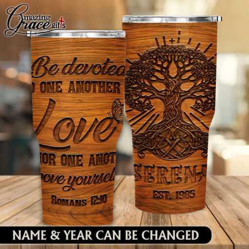 Faith Tree Be Devoted To One Another In Love - Stainless Steel Tumbler 30oz