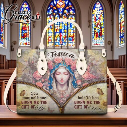 Virgin Mary Life Has Given Me The Gift Of You - Leather Handbag XL - Image 8