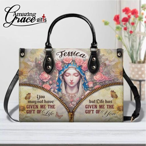 Virgin Mary Life Has Given Me The Gift Of You - Leather Handbag XL - Image 9