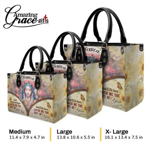 Virgin Mary Life Has Given Me The Gift Of You - Leather Handbag XL - Image 10