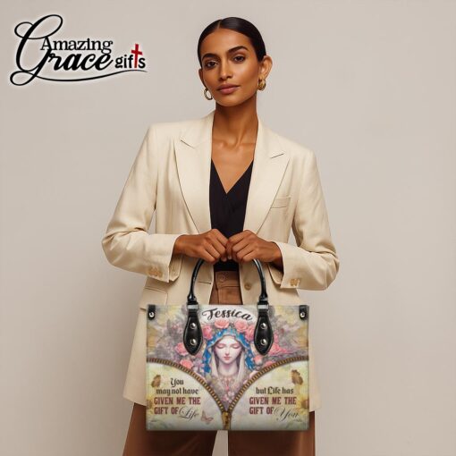 Virgin Mary Life Has Given Me The Gift Of You - Leather Handbag XL - Image 2