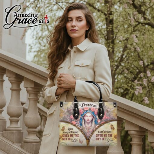 Virgin Mary Life Has Given Me The Gift Of You - Leather Handbag XL - Image 3