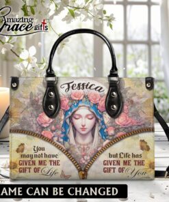 Virgin Mary Life Has Given Me The Gift Of You - Leather Handbag L