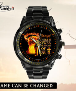 There Is Power In The Name Of Jesus - Black Stainless Steel Watch - AGG2702