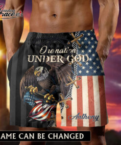 American Flag One Nation Under God Patriotic Christian - Men's Shorts - AGG2727