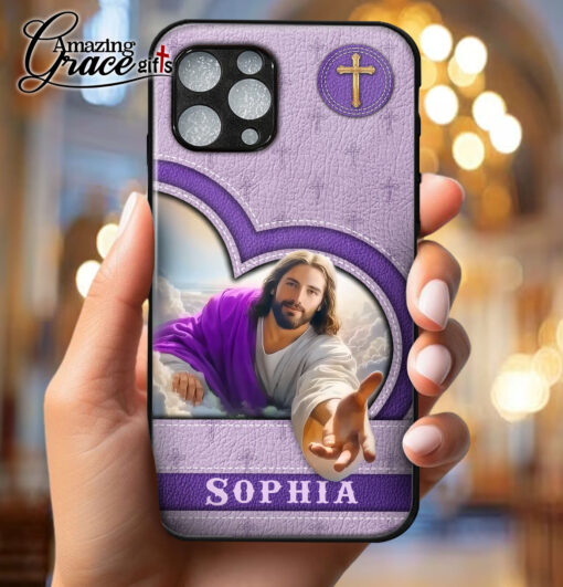 Jesus Christ God Is My Savior - Glass Phone Case - Image 4