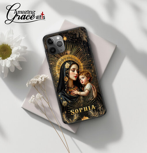 Holy Mary Holding Baby Jesus Christ - Soft Phone Case - Image 2