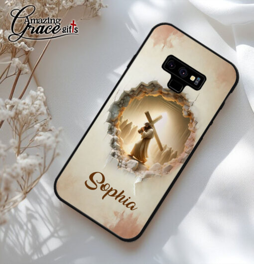 Jesus Christ Carrying Cross - Soft Phone Case - Image 3
