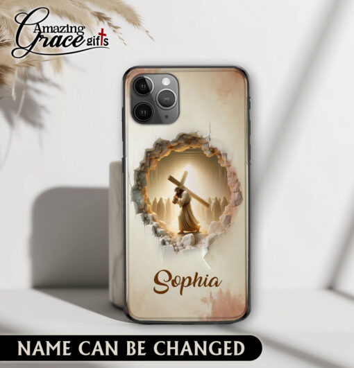 Jesus Christ Carrying Cross - Glass Phone Case