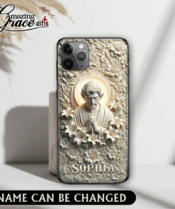 Lily Flower Praying Jesus Christ - Glass Phone Case