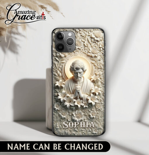 Lily Flower Praying Jesus Christ - Glass Phone Case