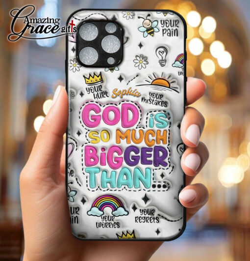 God Is So Much Bigger Than Your Pain Your Regrets - Glass Phone Case - Image 4