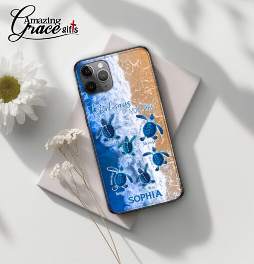 Sea Turtles God Says I Am  - Soft Phone Case - Image 2