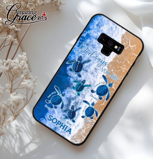 Sea Turtles God Says I Am  - Soft Phone Case - Image 3