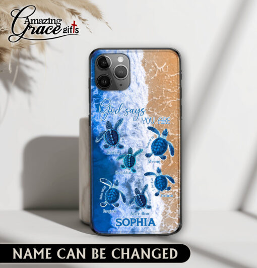 Sea Turtles God Says I Am  - Soft Phone Case