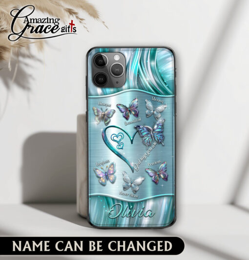 Butterflies God Says I Am - Glass Phone Case