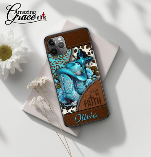 Cowgirl Boots Walk By Faith - Soft Phone Case - Image 2