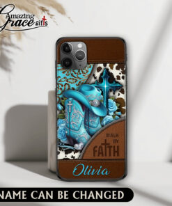 Cowgirl Boots Walk By Faith - Glass Phone Case