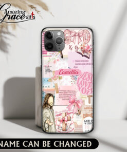 Cute Coquette Jesus Christ God Is Good - Glass Phone Case