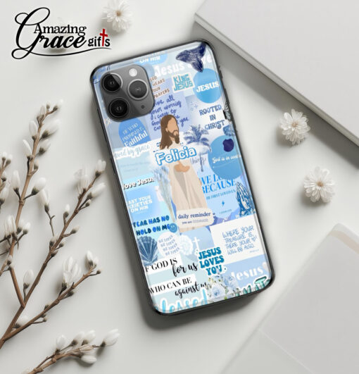 Summer Ocean Jesus Christ Rooted In Christ - Glass Phone Case - Image 2