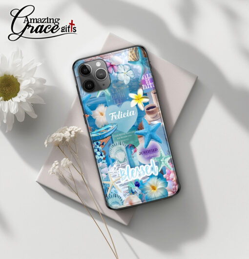 Summer Ocean Jesus Christ Walk By Faith - Soft Phone Case - Image 2