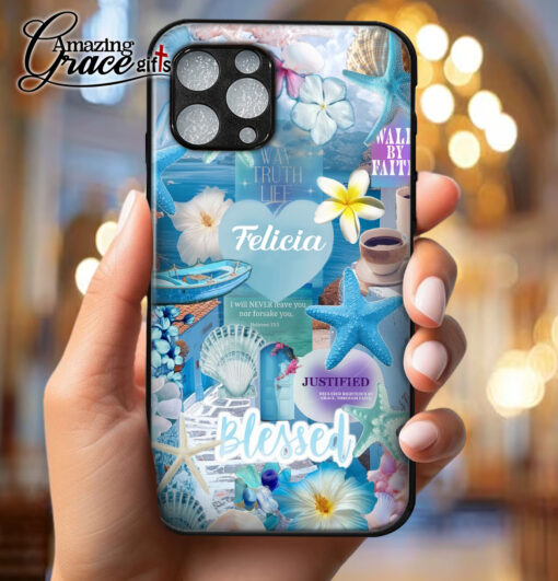 Summer Ocean Jesus Christ Walk By Faith - Glass Phone Case - Image 4
