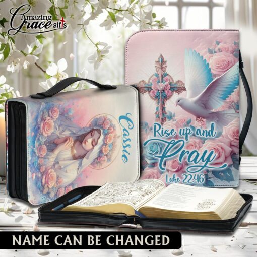 Rise Up And Pray Virgin Mary Cross Dove - Bible Cover L