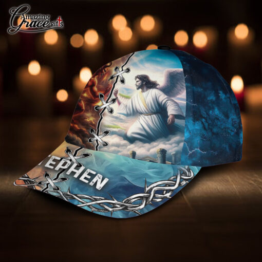 Jesus Christ Fighting Satan Devil - Classic Cap - Image 2