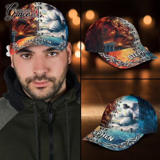 Jesus Christ Fighting Satan Devil - Classic Cap - Image 3