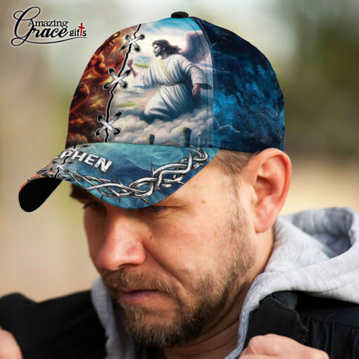 Jesus Christ Fighting Satan Devil - Classic Cap - Image 5