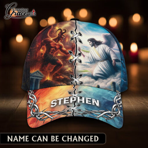 Jesus Christ Fighting Satan Devil - Classic Cap