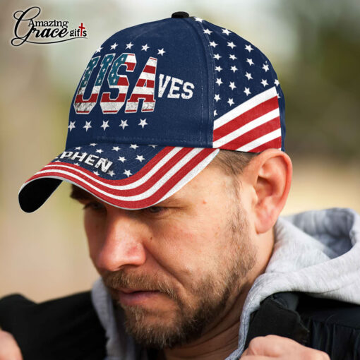 American Flag Jesusaves Jesus Saves Patriotic Christian - Classic Cap - Image 5