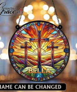 Jesus Christ The Hill Of Three Crosses - Suncatcher