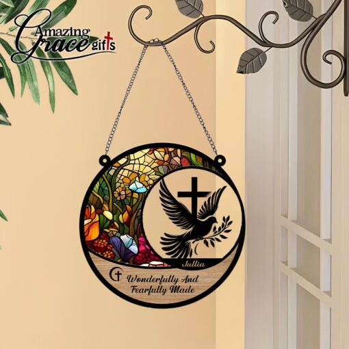 Jesus Dove Wonderfully And Fearfully Made - Suncatcher - Image 3
