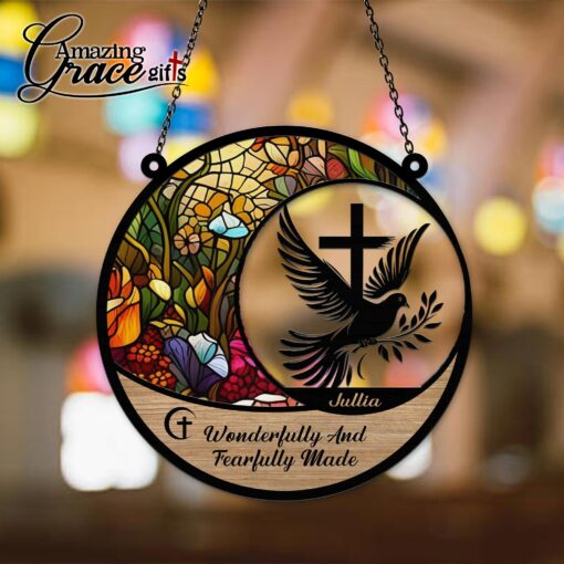 Jesus Dove Wonderfully And Fearfully Made - Suncatcher - Image 4