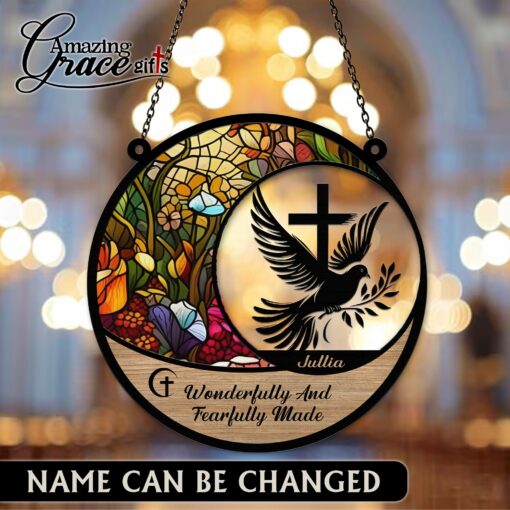 Jesus Dove Wonderfully And Fearfully Made - Suncatcher