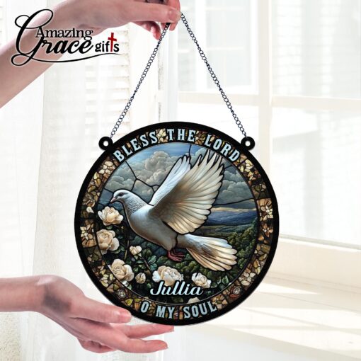 Christian Dove Bless The Lord O My Soul - Suncatcher - Image 2