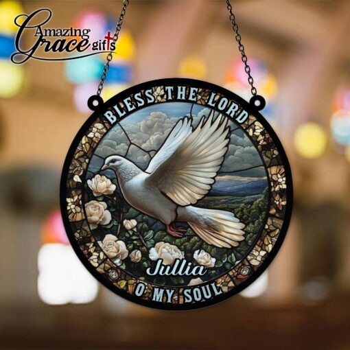 Christian Dove Bless The Lord O My Soul - Suncatcher - Image 4