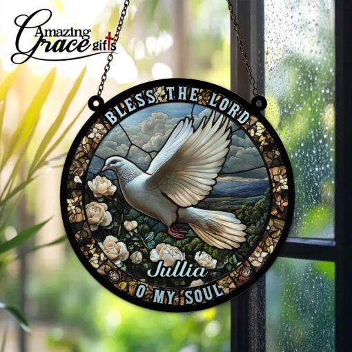 Christian Dove Bless The Lord O My Soul - Suncatcher - Image 5