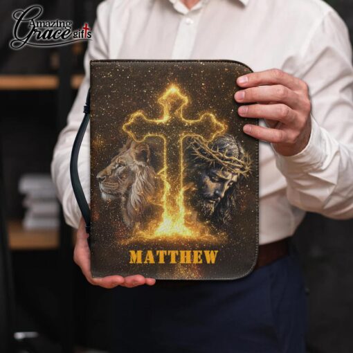 Lion Christ No Jesus No Peace - Bible Cover 2XL - Image 5