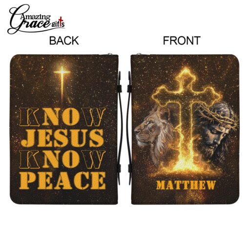 Lion Christ No Jesus No Peace - Bible Cover 2XL - Image 9